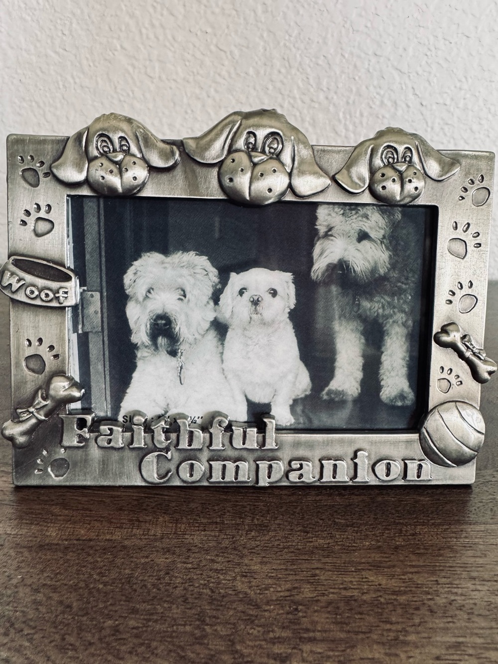 Dog "Faithful Companion" Silver Picture Frame